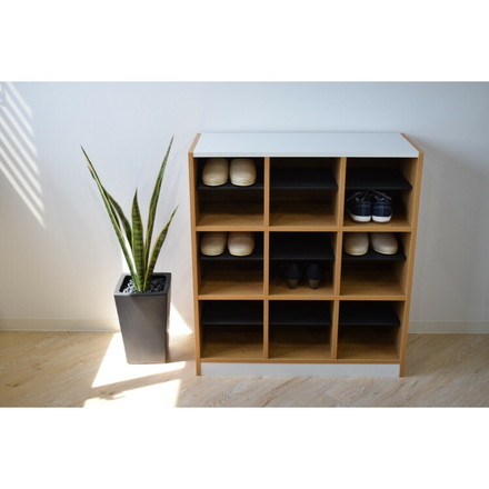 下駄箱 3列×3段 9人用 フリーラック スリッパラック シューズボックス シューズラックオープン 6足 棚板可動式