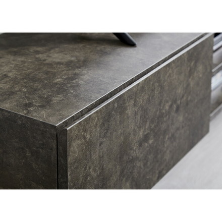 テレビボード ストーン調 幅150cm フラップ扉2杯テレビ台 150 ローボード ロータイプ TVボード TV台 ストーンホワイト