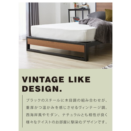 宮付きスチールベッド シングル フレーム単品 コンセント付き シンプル 一人暮らし 頑丈 省スペース スリム