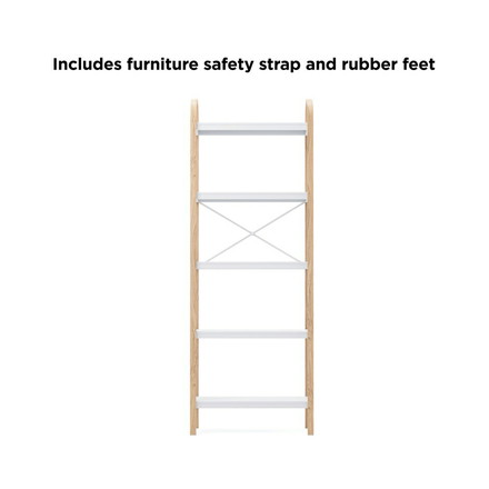 シェルフ オープンシェルフ オープンラック 5段ラック ホワイト ナチュラル アンブラ ベルウッド 天然木