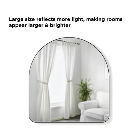 アンブラ 鏡 ベッドルーム フーバ アーチド ミラー 86x91cm チタニウム インテリア 雑貨 玄関 寝室