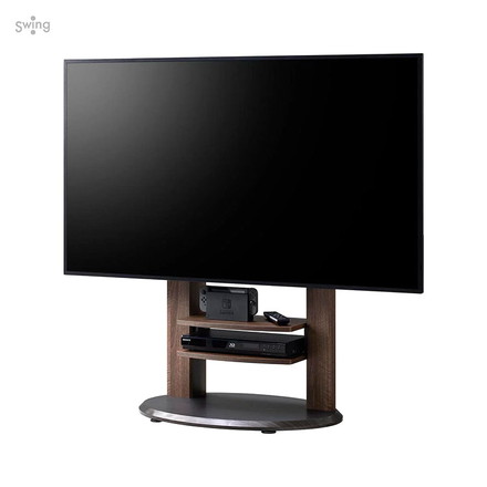 朝日木材加工 WS-H800-DB キャスター付き自立TVスタンド 木製 32~77V用 ダークブラウン