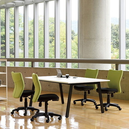 弘益 オフィスチェア コンパクト設計 ブラック K-922-BK