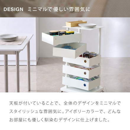 ALNOA アルノア 天板付き回転ワゴン 5段 キャスター付き ワゴン 回転 回転式 ファイルワゴン キッチンワゴン サイドテーブル スリム ドロワー ファイルラック すき間収納 隙間収納 おしゃれ