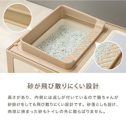 【リコメン堂限定オリジナルカラー 2色】キャットケージ 4段 ベージュ