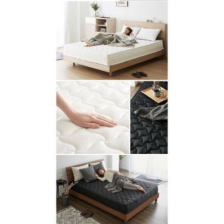 ポケットコイル マットレス エッジサポート 厚さ20cm ブラック セミシングル