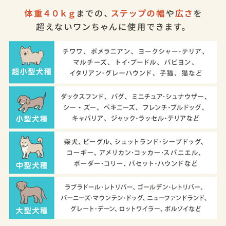 ドッグステップ 2段 スロープ 幅40cm ドッグスロープ ブラウン