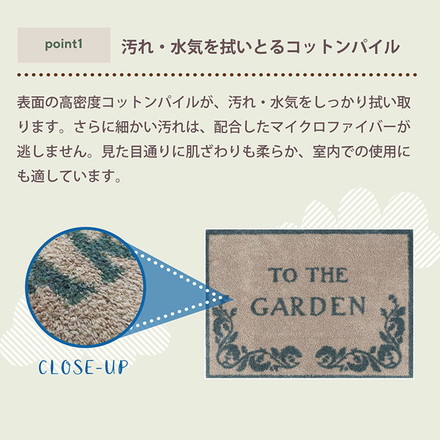 玄関マット Turtle Mat TM Serena Stripe 60×85cm 滑り止めラバーつき 柄物 おしゃれ マット コットン