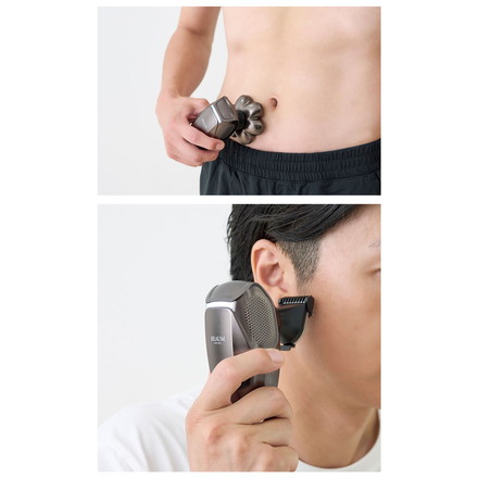 BEAUM 7ヘッドボディシェイバー 全身 電動グルーマー ムダ毛処理 メンズ 男性 チタンコート 充電式 コードレス 防水 IPX7 水洗い 風呂場 剃毛 簡単着脱 清潔 ビューム アピックス APIX ASV-B07
