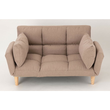 カウチソファ 最大幅177cm ベージュ ファブリックタイプ 2人掛けソファ リクライニングソファ ソファベッド