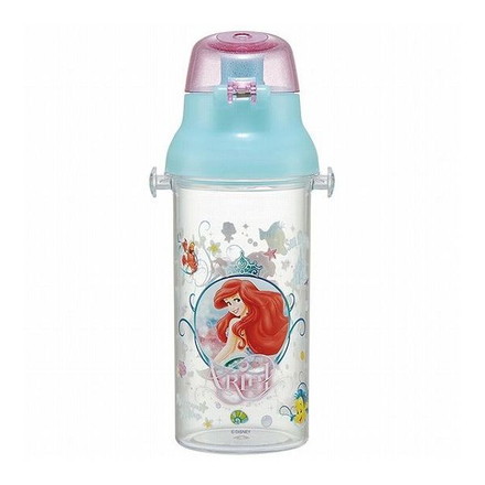 スケーター 480ml 水筒 直飲み 水分補給 メモリ付き クリア 透明 アリエル24 PSB5TR キャラクター 可愛い かわいい Skater