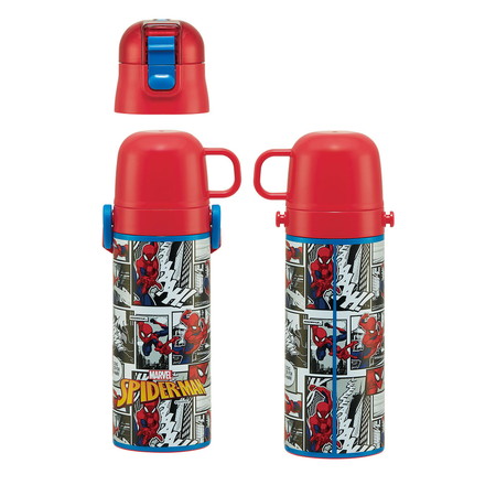 スパイダーマン25 水筒 キッズ 直飲み ワンタッチ ステンレス 保冷 キャラクター 2WAY スパイダーマン25 スケーター Skater SKDC4 キャラクター 可愛い かわいい