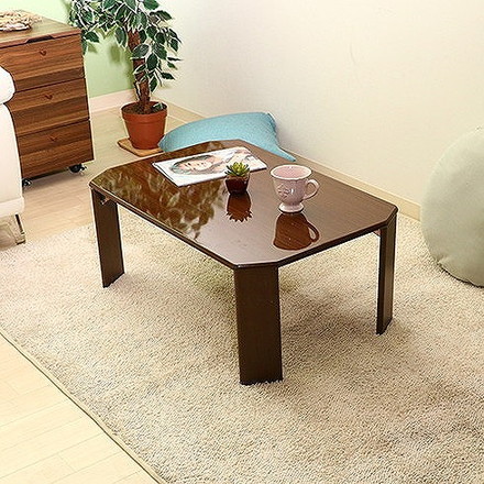 ローテーブル ウッディ W750×D500×H320mm 繊維板 ミディアムブラウン