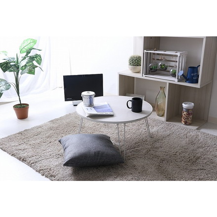 ローテーブル 丸60 W600×D600×H315mm プリント紙化粧パーティクルボード 塩化ビニル樹脂 スチール