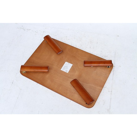 折脚ローテーブル W900×D600×H320mm MDF(突板ラバーウッド) ブラウン