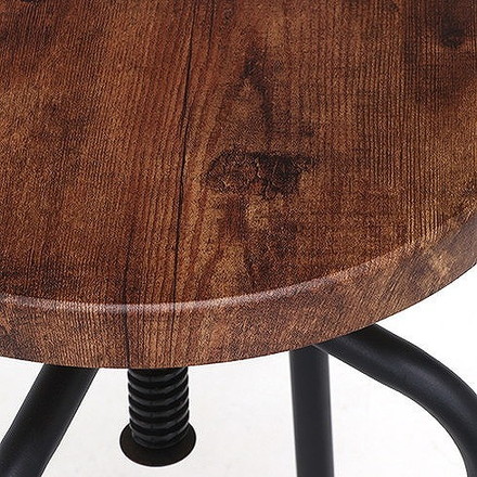 バースツール ラウンド W400×D400×H600~690mm 600~690mm MDF PVC スチール