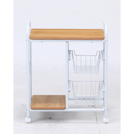 キッチンワゴン 幅56×奥行35.5×高さ69.5cm 合成樹脂化粧パーティクルボード スチール