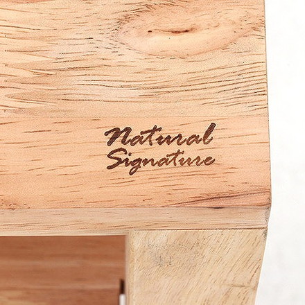 Natural Signature 玄関収納ベンチ W700×D300×H700mm ラバーウッド ポリエステル
