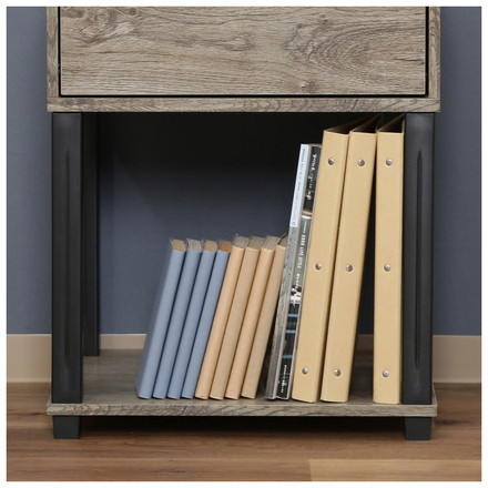 サイドテーブル 幅45cm 木目調 引き出し コンパクト 北欧 オープン収納 カフェテーブル アンティーク調