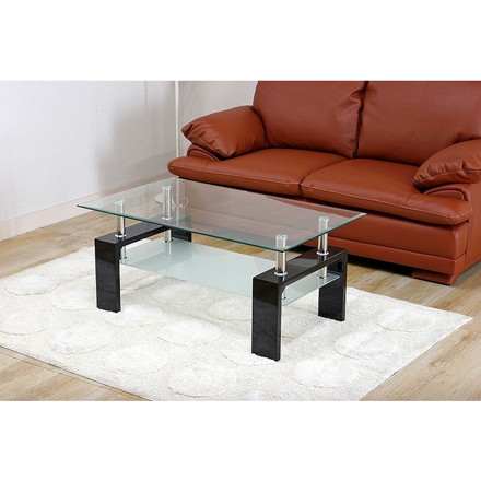 センターテーブル フォーカス W1000×D600×H450mm 強化ガラス スチール