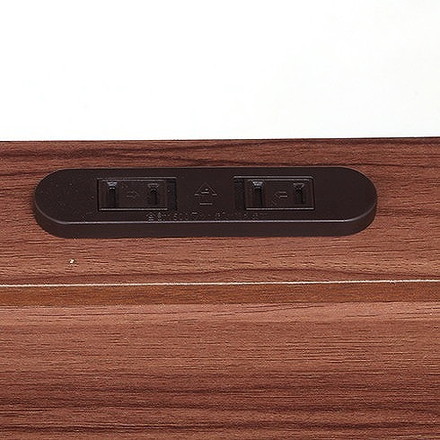 ベッドサイドテーブル (コンセント付き) W300×D360×H500mm ブラウン