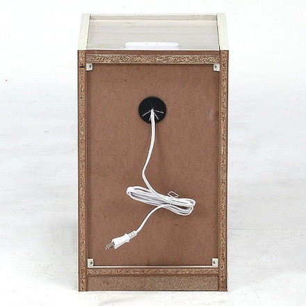 ベッドサイドテーブル (コンセント付き) W300×D360×H500mm ホワイト