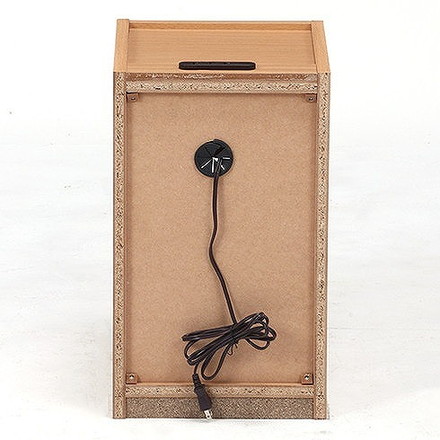 ベッドサイドテーブル (コンセント付き) W300×D360×H500mm ナチュラル