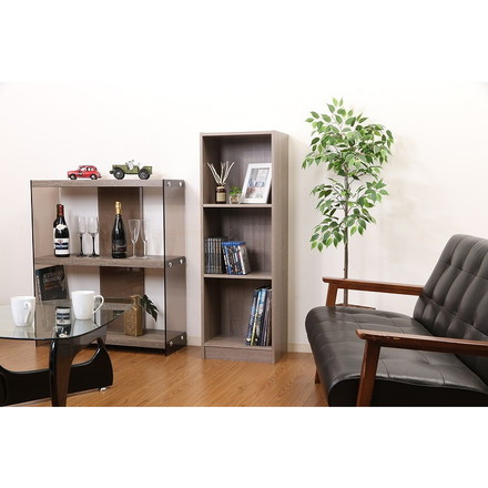 組立簡単ボックス 3段 グレー 3段 A4対応 幅41.5×奥行29×高さ120cm