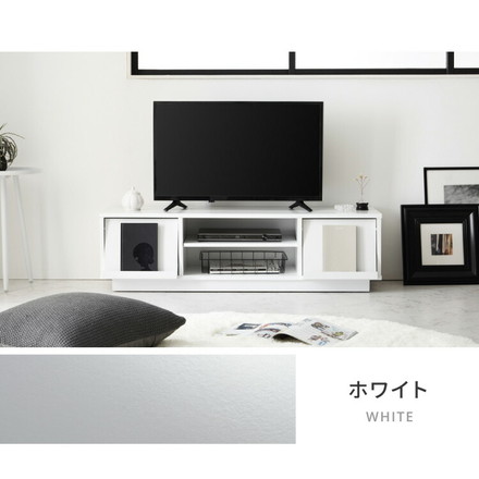 テレビ台 テレビボード フラップ扉 120幅 キャスター付き TV台 TVボード 木製 ローボード フラップ式 ロータイプ オーク×ホワイト