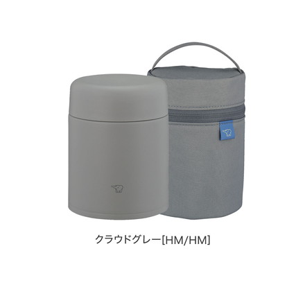 象印 シームレスせん ステンレススープジャー ポーチ付き 2点セット400ml SW-LA40 SW-PC01 真空二重構造 パッキン一体型 ZOJIRUSHI クラウドグレー[HM/HM]