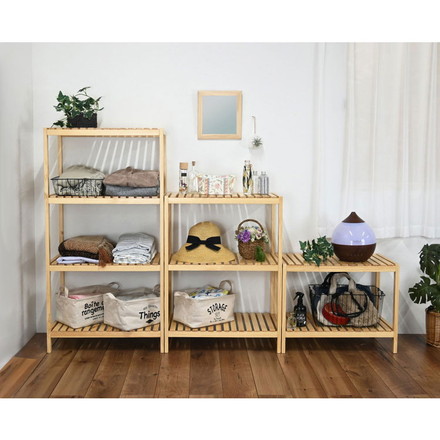 ウッドラック4段 オープンラック 収納 リビング収納 リビングシェルフ 収納ラック 4段 シェルフ ラック