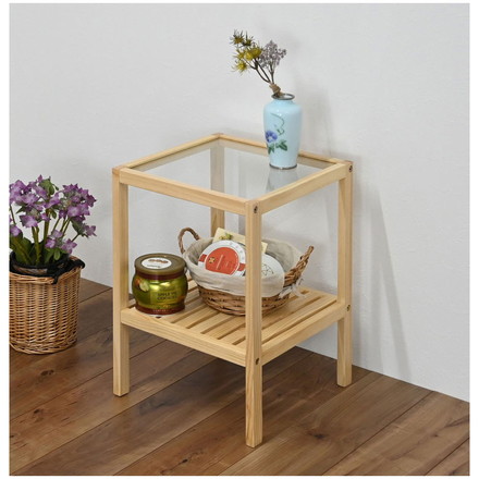 ガラスサイドテーブル ナイトテーブル ソファテーブル ガラス天板 ベッド 寝室 ミニテーブル