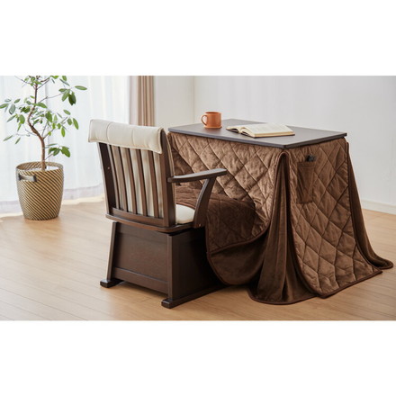 パーソナルこたつ 3点セット こたつデスク こたつ布団 こたつチェア 75×50cm 500W 薄型ファンヒーター