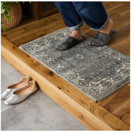 玄関マット 70×120cm ウィルトン織り 約45万ノット エジプト製 オリエンタル柄 おしゃれ ラグ ラグマット