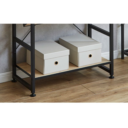 シェルフ 3段 幅60cm 収納ラック ブラックアイアン 古木風 本棚 書棚 収納棚 書斎 リビング