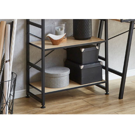 シェルフ 4段 幅60cm 収納ラック ブラックアイアン 古木風 本棚 書棚 収納棚 書斎 リビング