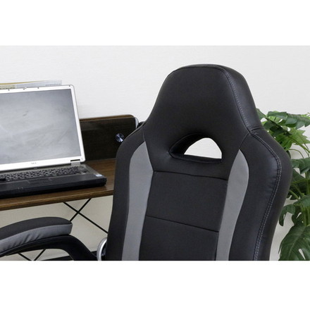 ゲーミングチェア キャスター付き 肘掛け ロッキング機能 デスク下収納 デスクチェア PUレザー ワークチェア