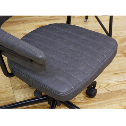 ワークチェア 肘付き レトロ オフィスチェア 昇降式 キャスター ガス圧式昇降 回転チェア ラウンドチェア 書斎