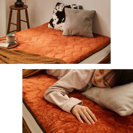 岩盤浴のような敷きパッド プレミアム 岩盤浴 FLAME YARN 敷パッド シングル 100×200cm 保温