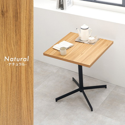 カフェテーブル 正方形 60×60 コンクリート調 木目調 デザイン グレー コーヒーテーブル サイドテーブル モノトーン モダン ダークブラウン