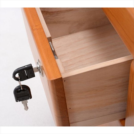 FAX台 ファックス台 収納 サイドチェスト リビングチェスト リビング収納 FAX台 鍵付き ナチュラル