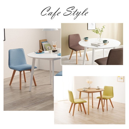 円形ダイニング3点セット 2人掛け 直径90cm 天然木 テーブル+チェア2脚 丸型 ダイニングセット 3点セット ホワイト/ブルー