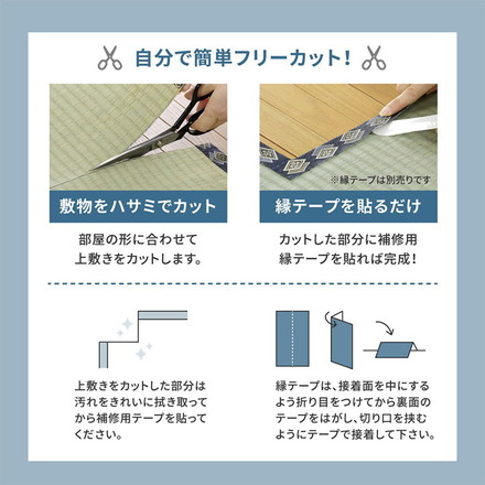 フリーカット裏付き い草カーペット 382×382cm みすず 本間8畳 防カビ はっ水 フリーカット カットOK