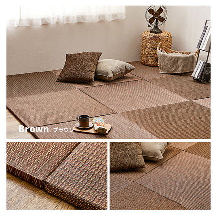 アジアンテイストの軽量小型置き畳 南風 65×65cm い草 置き畳 畳マット カーペット アジアンテイスト 和モダン ネイビー[159054910]