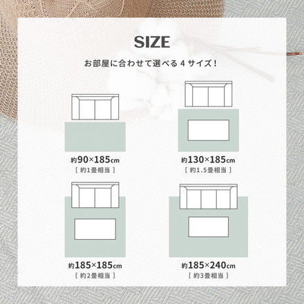洗濯機で洗える綿100%ラグ アルト 約90×185cm インド綿 ボンディング ラグマット 滑り止め付き グリーン[270078902]