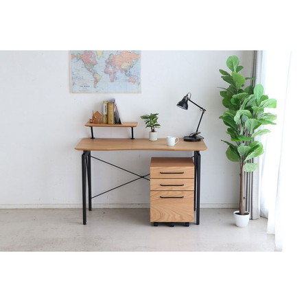 デスクワゴン 幅40cm 木製 コンパクト ナチュラル 木目 スチール 収納ワゴン シンプル ハウタ