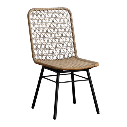 ラタン調 ダイニングチェア 肘無し ガーデンチェア スチール脚 椅子 イス チェア ラタンチェア 北欧