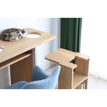 にゃんと一緒デスク テーブル 国産 インテリア リビング ダイニング 机 テーブル 猫 リビングテーブル