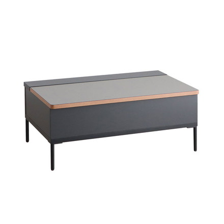 ダイニングテーブル 昇降式 収納機能 国産 幅89.5 奥行き58.8 高さ37-58.2cm