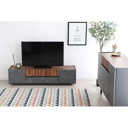 キャビネット 幅120cm 日本製 完成品 サイドボード チェスト リビングボード 脚付き コンクリート調